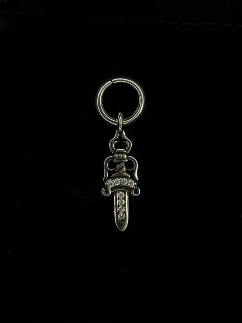 Chrome Hearts Mini Diamond Studded Baby Dagger/ Knife Pendant